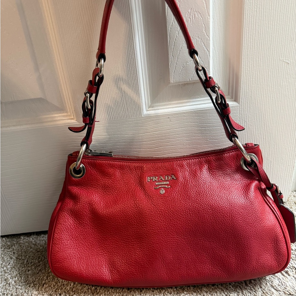 Prada Crimson Leather Handbag